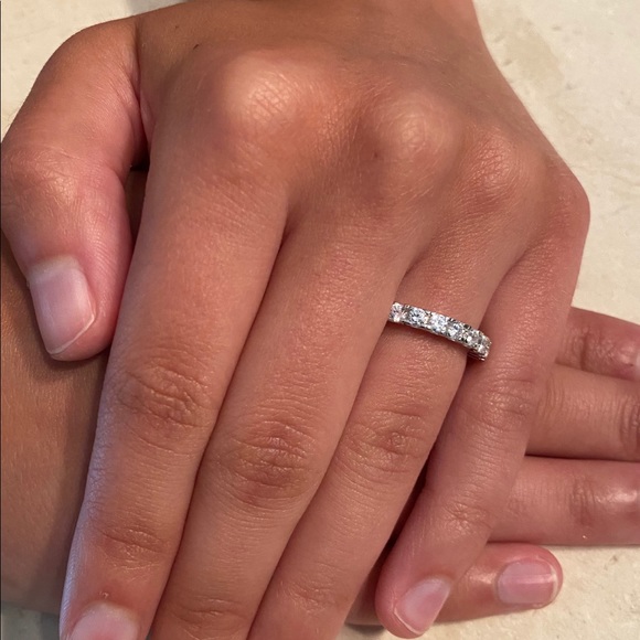 Sale $20 Firm! .925 Sterling Silver Round Cz Eternity Band - Picture 11 of 13